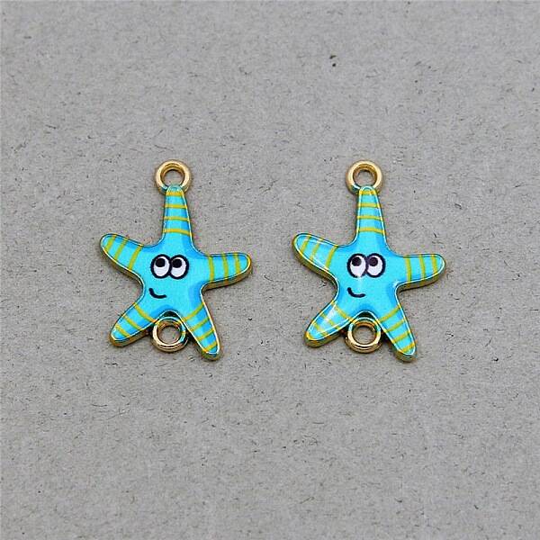 Ocean Theme Alloy Enamel Connector Charms