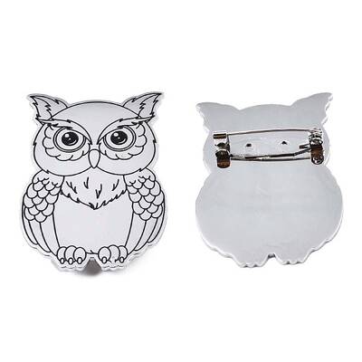 201 Stainless Steel Owl Lapel Pin