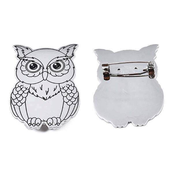 201 Stainless Steel Owl Lapel Pin