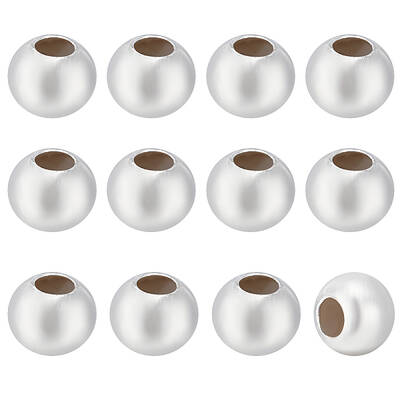 12Pcs 925 Sterling Silver Rondelle Beads