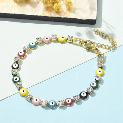 304 Stainless Steel Rhinestone Cup Chain Bracelets for Women