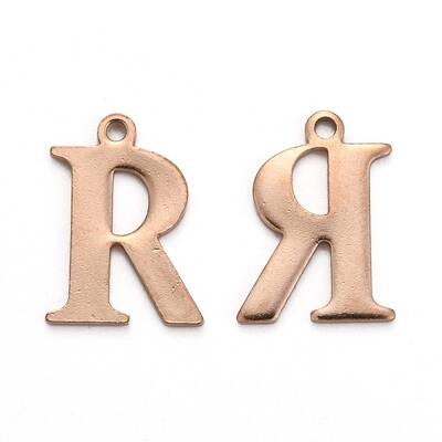 Ion Plating(IP) 304 Stainless Steel Alphabet Charms