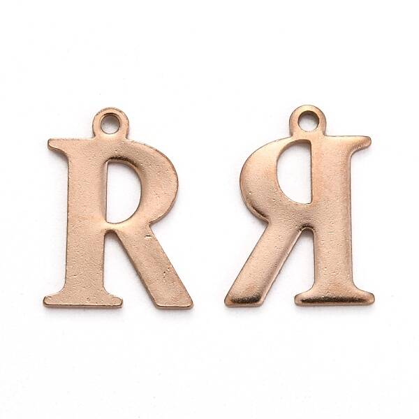 Ion Plating(IP) 304 Stainless Steel Alphabet Charms