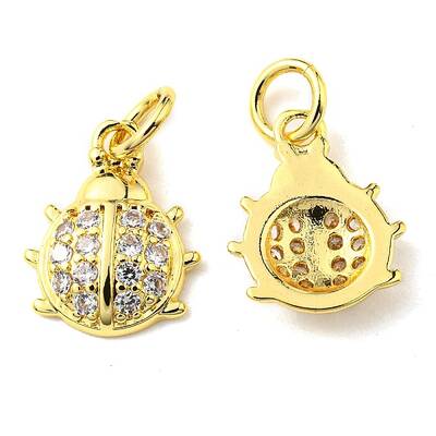 Rack Plating Brass Micro Pave Cubic Zirconia Charms