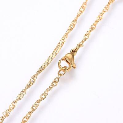 304 Stainless Steel Singapore Chain Necklaces