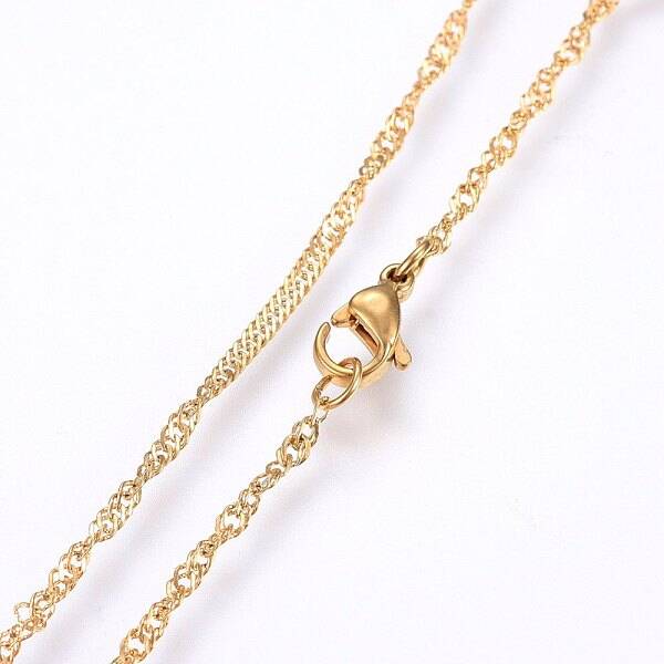 304 Stainless Steel Singapore Chain Necklaces