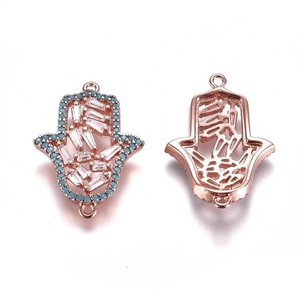 Brass Micro Pave Cubic Zirconia Links connectors