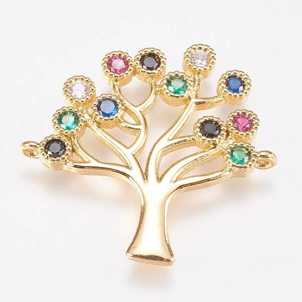 Brass Micro Pave Cubic Zirconia Links