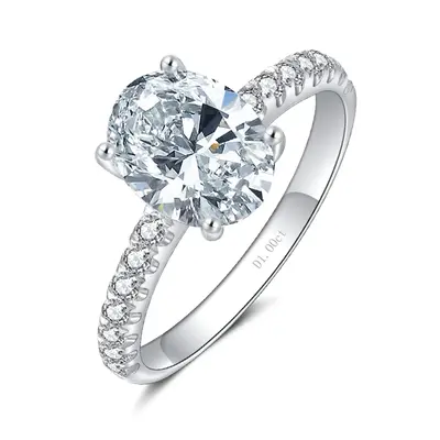 10K White Gold Moissanite Engagement Ring