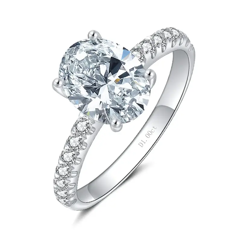 10K White Gold Moissanite Engagement Ring