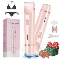 LEHOM Bikini Trimmer for Women, Rechargeable 2 in 1 Body & Facial Hair Removal, Waterproof Wet & Dry Use Trimmer for Women, W...