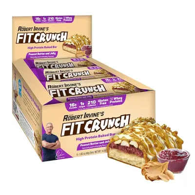 FITCRUNCH Snack Size Protein Bars, Designed by Robert Irvine, 6-Layer Baked Bar, Gluten Free & Soft Cake Core (9 Count, Peanu...