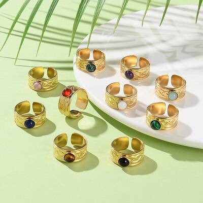 Round Natural & Synthetic Gemstone Finger Rings