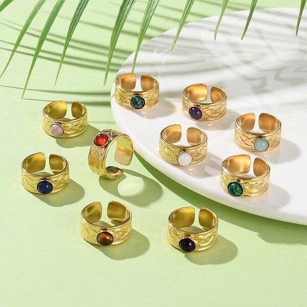 Round Natural & Synthetic Gemstone Finger Rings