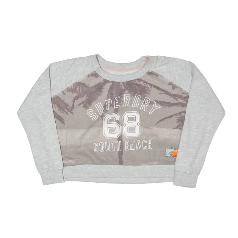 SUPERDRY Relaxed Fit Sweatshirt Grey Womens XS