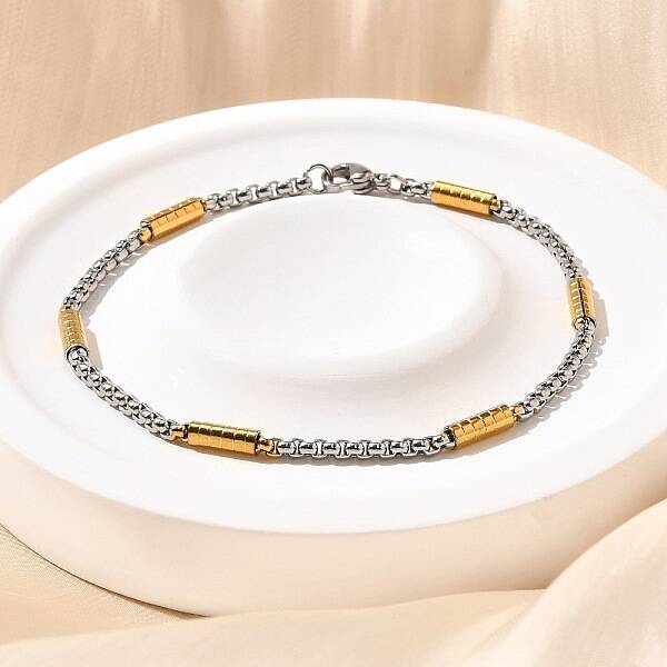 304 Stainless Steel Box Chain Bracelets for Women