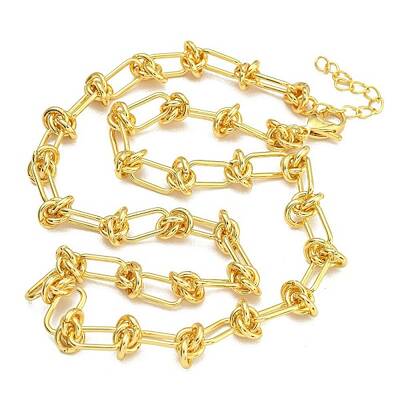 Rack Plating Brass Knot Link Chain Necklaces for Women