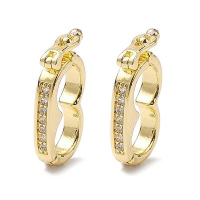 Brass Micro Pave Clear Cubic Zirconia Twister Clasps