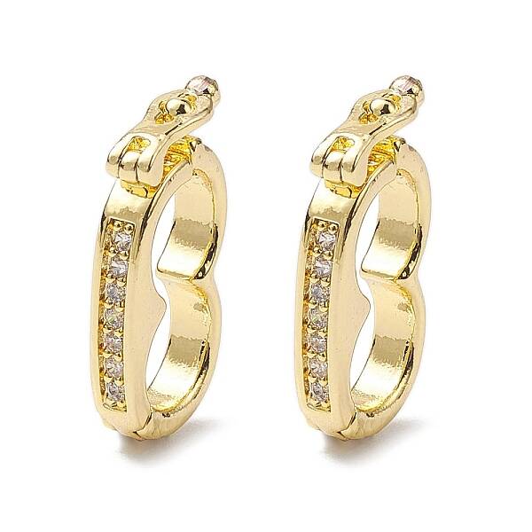 Brass Micro Pave Clear Cubic Zirconia Twister Clasps