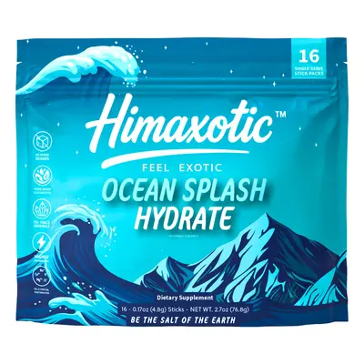 Himaxotic Ocean Splash Drink - All Natural Ingredients - No Sugar - 16 Single Serve Sticks - Real Food Nutrients - Caffeine S...
