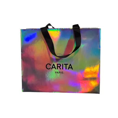 Carita Paris silver fabric bag, size M