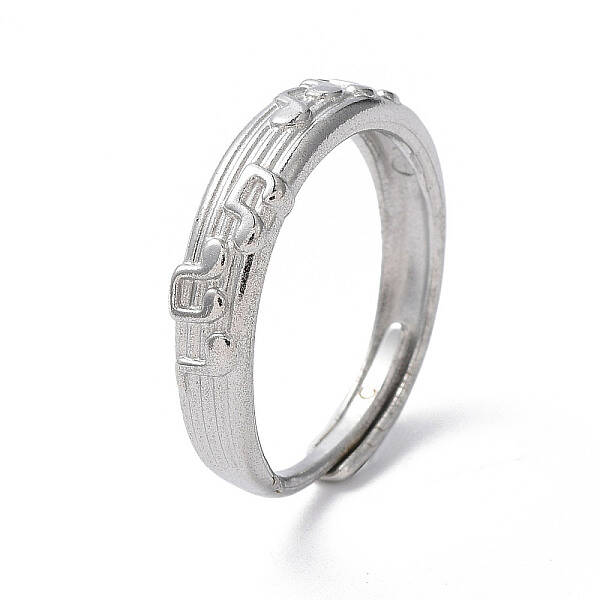 Non-Tarnish Musical Note 304 Stainless Steel Adjustable Rings