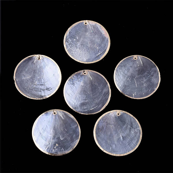 Edge Golden Plated Capiz Shell Pendants