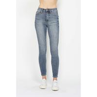 Judy Blue Waist Snatcher High Rise Medium Contrast Wash Tummy Control Skinny Jeans - Casual Womenswear, Comfortable Denim Tro...