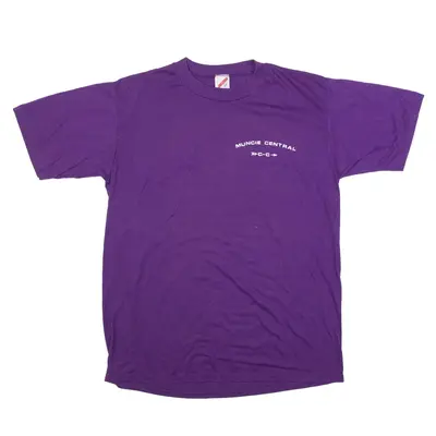 JERZEES Municie Central Cross Country T-Shirt Purple Short Sleeve Womens L