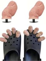 Funny Toe Design Shoe Charms, 2 Counts Big Toe Shaped Charm, Ugly Big Toe Shoes Charm, DIY Unique Rubber Shoe Decoration Char...