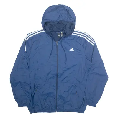 ADIDAS Lightweight Mens Jacket Blue Hooded XL