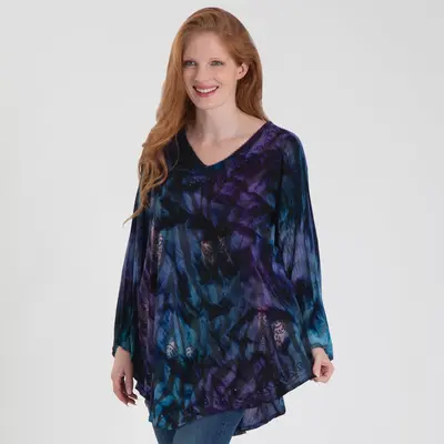 Peruvian Wings Long Sleeve Tunic - Green - S/M