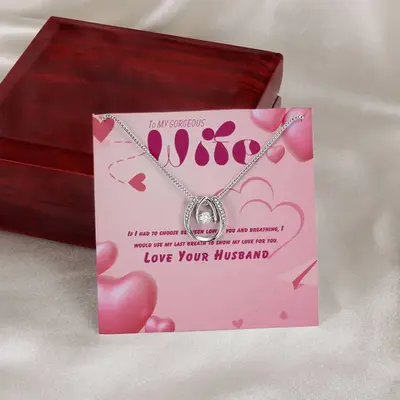 Love's Eternal Whisper - White Gold Necklace for Wife