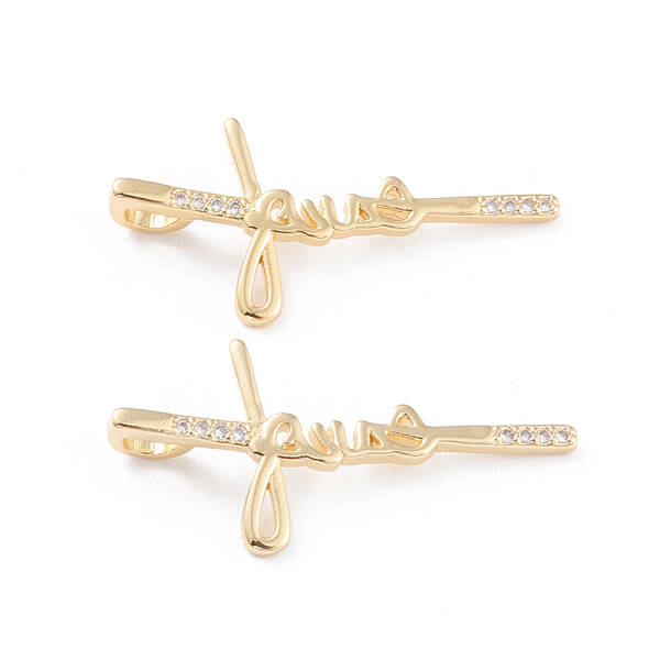 Brass Micro Pave Clear Cubic Zirconia Pendants