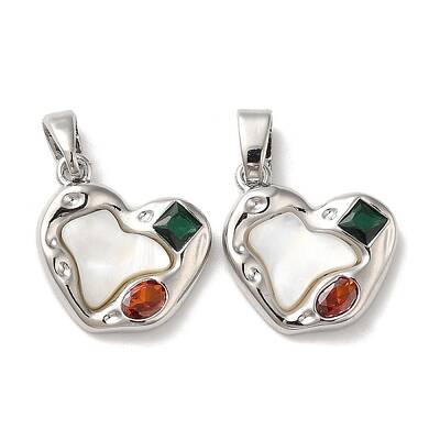 Brass Micro Pave Cubic Zirconia Pendants