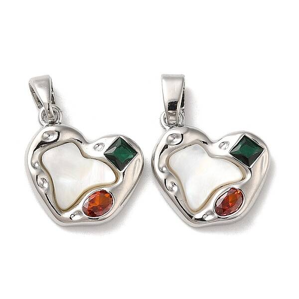 Brass Micro Pave Cubic Zirconia Pendants