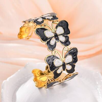 304 Stainless Steel Enamel Cuff Bangles for Women