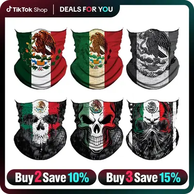 6pcs Summer UV Protection Cooling Neck Gaiter Face Mask Men Women, Seamless Bandana Rave Face Cover Scarf Mask, Balaclava, He...