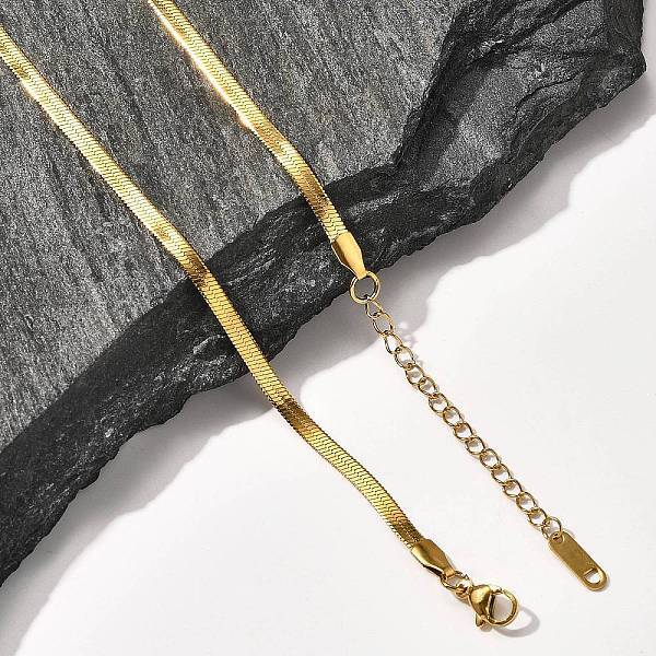 3mm Stainless Steel Flat Snake Chain Necklaces for Men Women