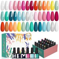 Gel Nail Polish Set 24 PCS Soak Off Kit with Gloss Matte Top, Base Gloss, 21 Color for Women - Gift Set