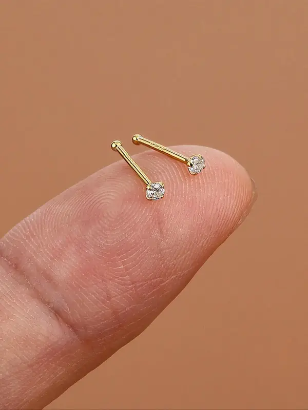 S925 Sterling Silver Earrings without Earplugs, Four-claw Inlaid Zircon Small Earrings for Daily Wear As A Gift