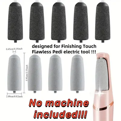 9pcs 2.34x0.82Inch Replacement Heads for Flawless Pedi, Eelectric Tool Foot File, Pedi Replacement Roller Head fit Finishing ...