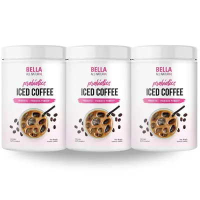 3 Pack Bella All Natural Probiotics Iced Coffee - 500g