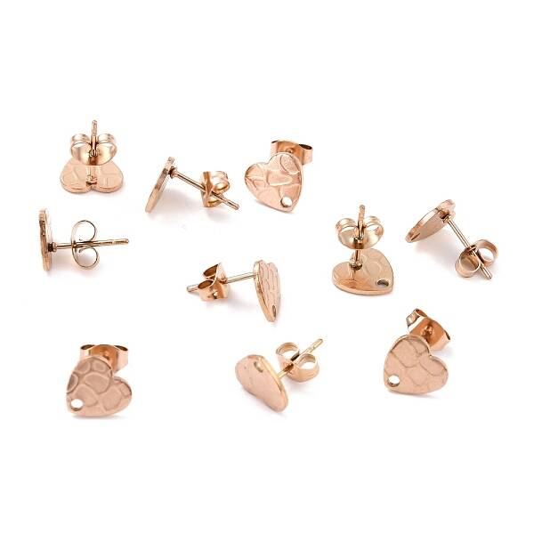 Ion Plating(IP) 304 Stainless Steel Stud Earring Findings