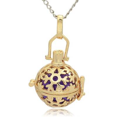 Golden Tone Brass Hollow Round Cage Pendants
