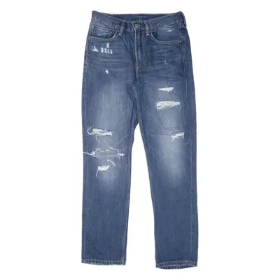 LEVI'S 511 Jeans Distressed Blue Denim Slim Straight Mens W29 L32