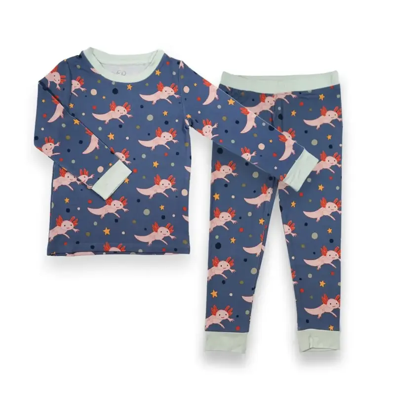 Axolotl Two-Piece Pajamas Ultra-Soft Viscose from Bamboo Blend Sleepwear by Jungle Jams
