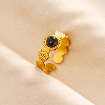Round Synthetic Turquoise Finger Rings
