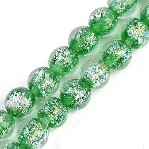 Handmade Gold Foil Lampwork Beads Strands