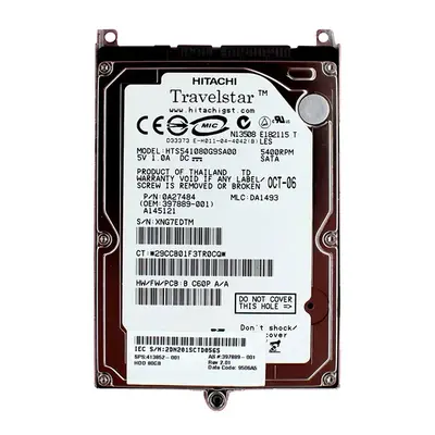 397889-001 HP 80GB 5400RPM SATA 1.5Gb/s 8MB Cache 2.5-inch Hard Drive